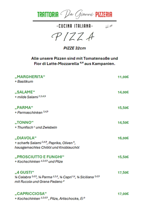 Italienische Pizzen